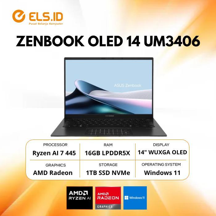 Asus Zenbook OLED 14 UM3406GA AMD Ryzen AI 7 445 16GB SSD 1TB 14" W11+OH2024