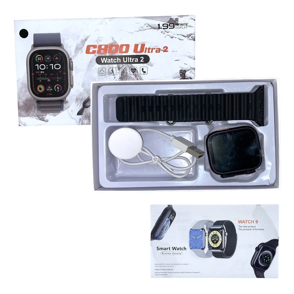BJ  Smartwatch C800 Ultra 2 Pemantauan Cerdas Bluetooth Call Ai Voice Smart Sports Watch 1.99Inch JT