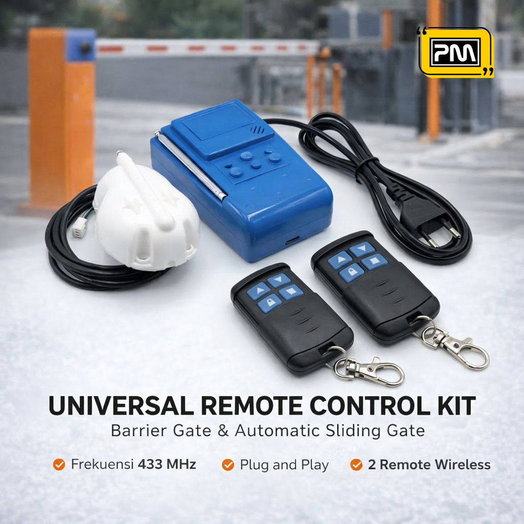 Set Remote Palang Parkir Otomatis Wireless 433MHz Barrier Gate Portal