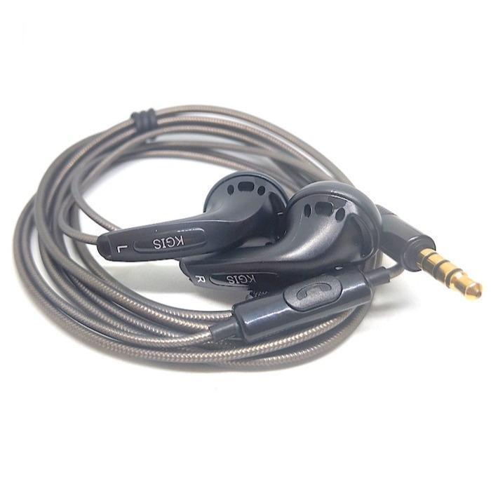 KGIS P1 HiFi Sound Bass Earphone Durable Cable Headset With Mic - Black