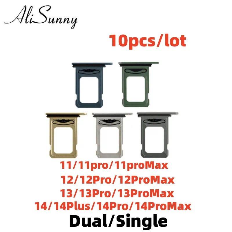 AliSunny 10pcs SIM Card Tray Holder Slot for iPhone 14 13 11 12 Pro Max Single Dual Adapter Nano Rep