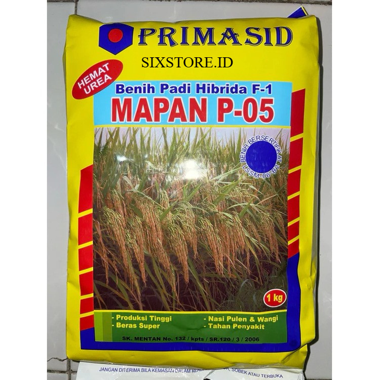 Benih Padi Pari Mapan 05 F1 Original Primasid | Benih Padi Hibrida MAPAN P 05 1 kg Kemasan Asli Pabr