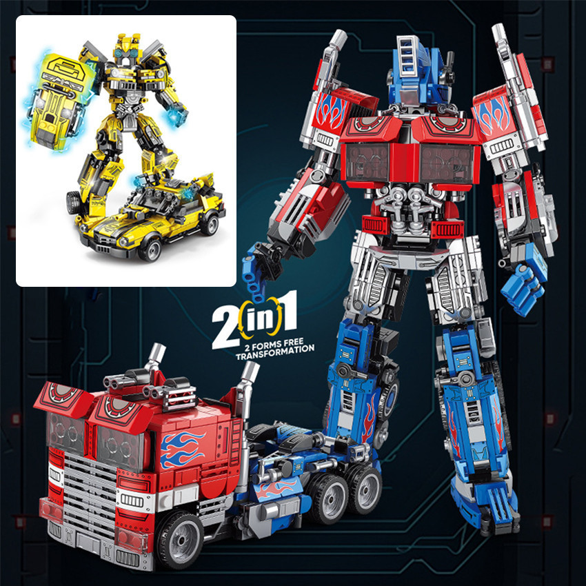 Mainan Anak Edukatif/Brick/Bongkar Pasang Transformer Robot Optimus Prime Robot Bumblebee