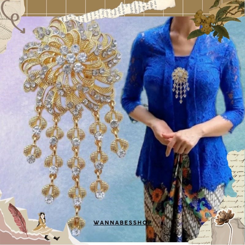 Bros Kebaya Mewah Pengantin Kirana/Bros Kutu Baru Mewah Adat Tradisional Jawa Pakaian Adat (3) ASA