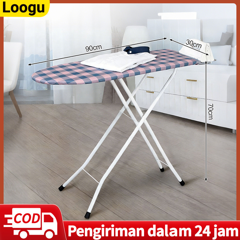 Loogu Meja Gosok Lipat Tinggi Adjustable Meja Setrika Kayu Praktis