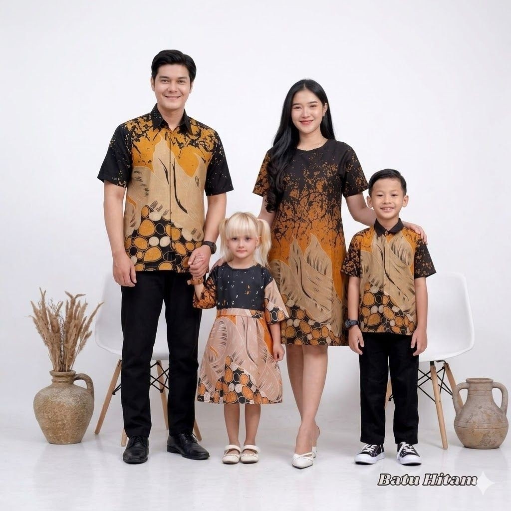 Dress Batik Keluarga - Couple Ayah dan anak - Batik Sarimbit kemeja dam dress - Dress anak dak kemej