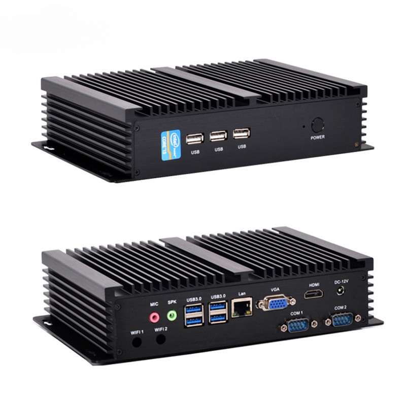 Industrial PC Intel Core i7 8565U i5 8250U i3 8140U 2*DDR4 1*mSATA+1*M.2+1*2.5''SATA Fanless Mini Co