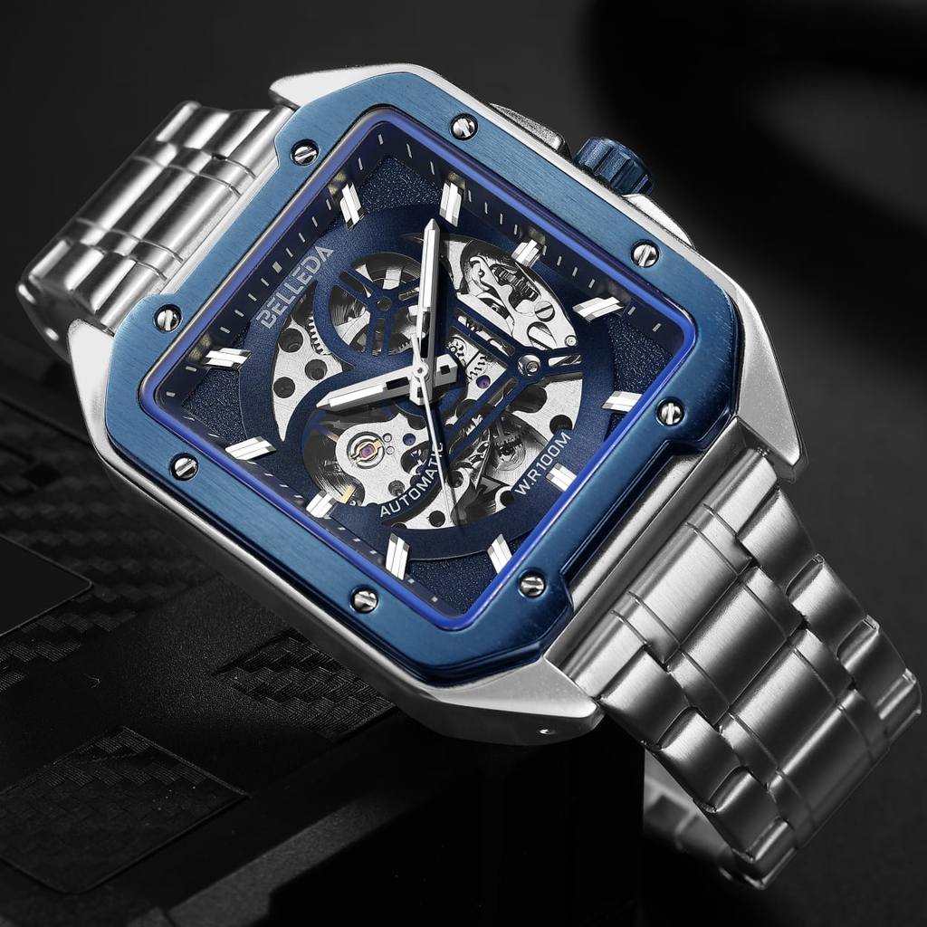 Jam Tangan Pria Belleda 9572 Rantai Automatic Anti Air 50 Meter Luxury Watch