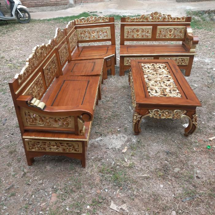 "Kursi Tamu Rahwana Kayu Jati Jepara-Desain Elegan Dan Mewah" - sudut