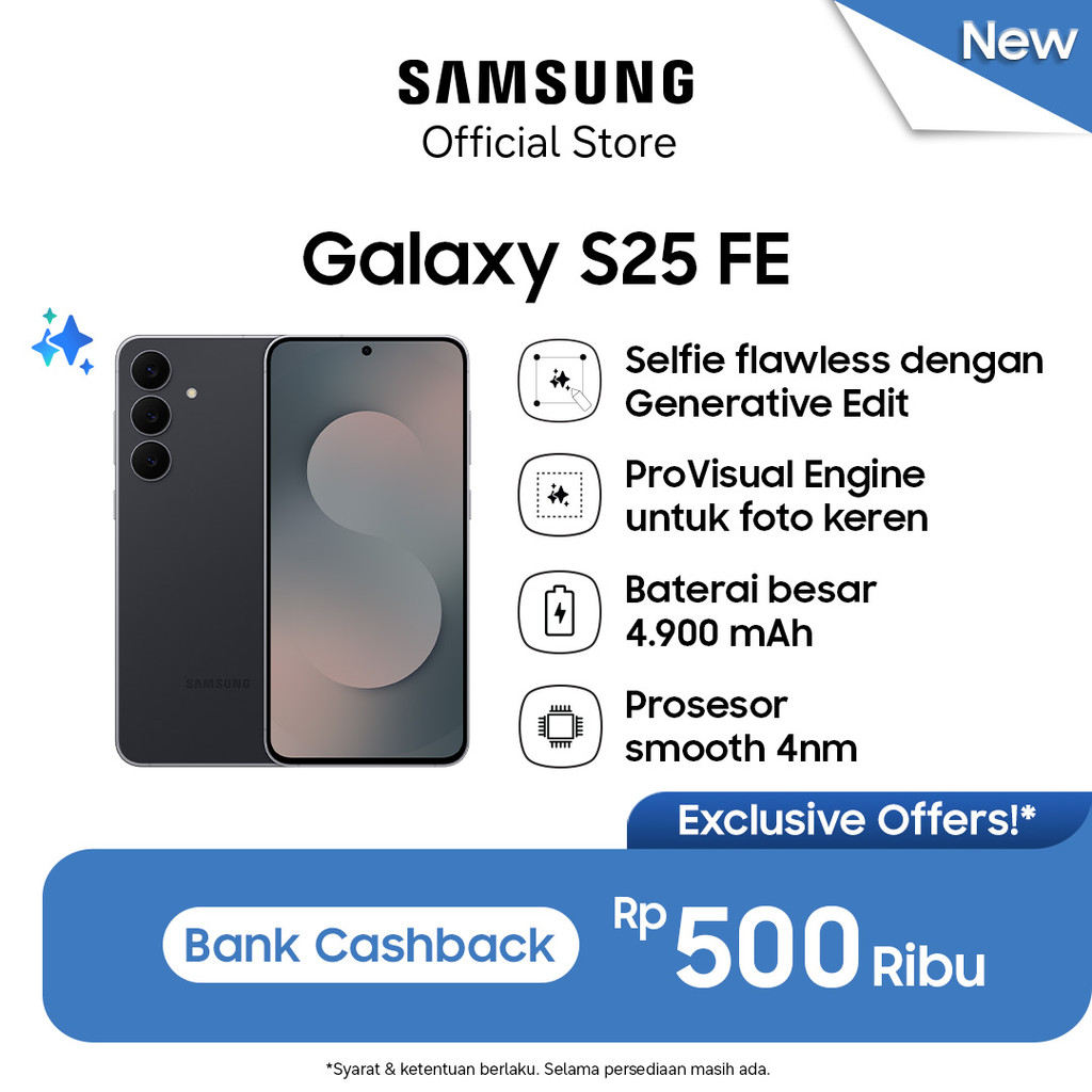 [Free Upgrade From 256GB] Samsung Galaxy S25 FE 8/512GB - Jetblack