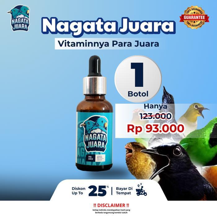 Vitamin Burung Nagata Juara Original 1-2 Botol 30 ml - Doping Penggacor Semua Jenis Burung Kicau - S