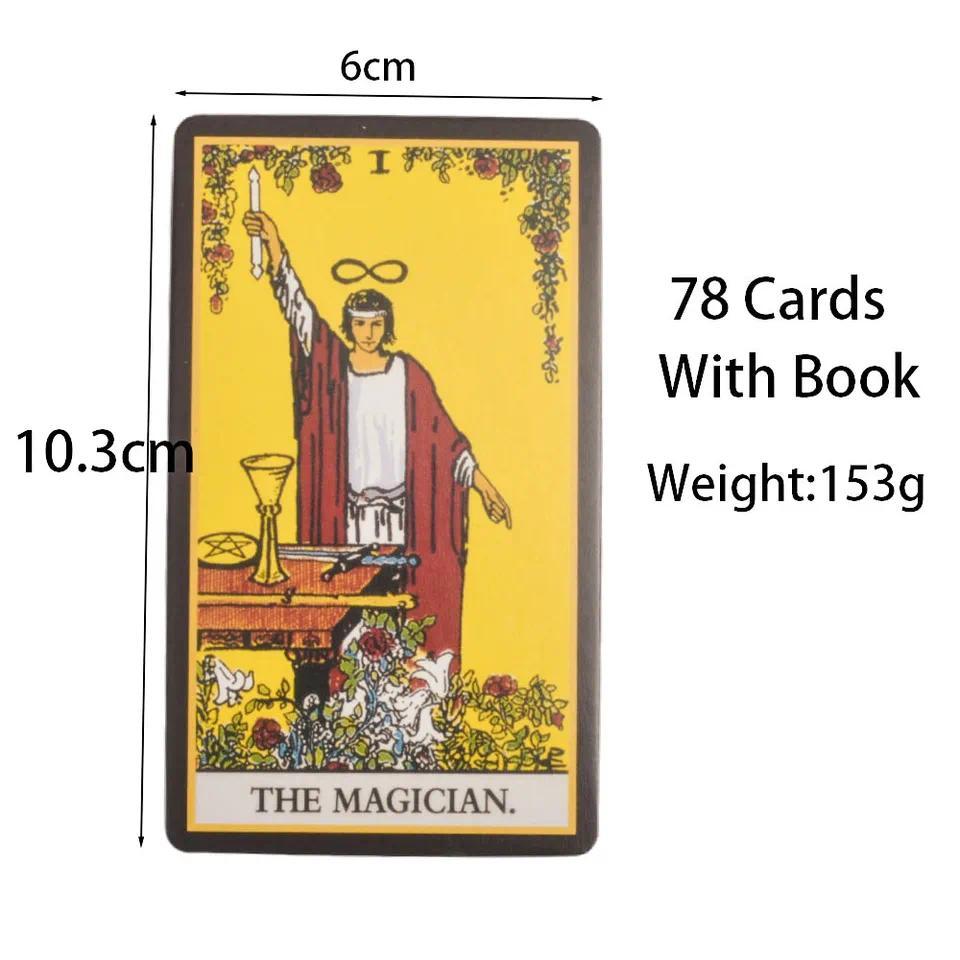 Dek Kartu Tarot Klasik Hitam 78pcs Set Permainan Ramalan Nasib dengan Buku Panduan untuk Acara Kelua