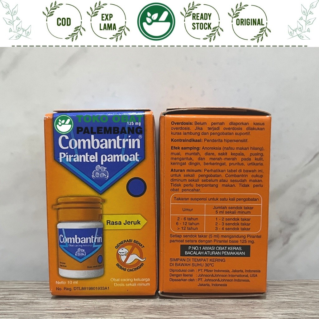 COMBANTRIN SIRUP JERUK 10ML COMBANTRIN PIRANTEL PAMOAT SIRUP RASA JERUK  COMBANTRIN ANAK CAIR