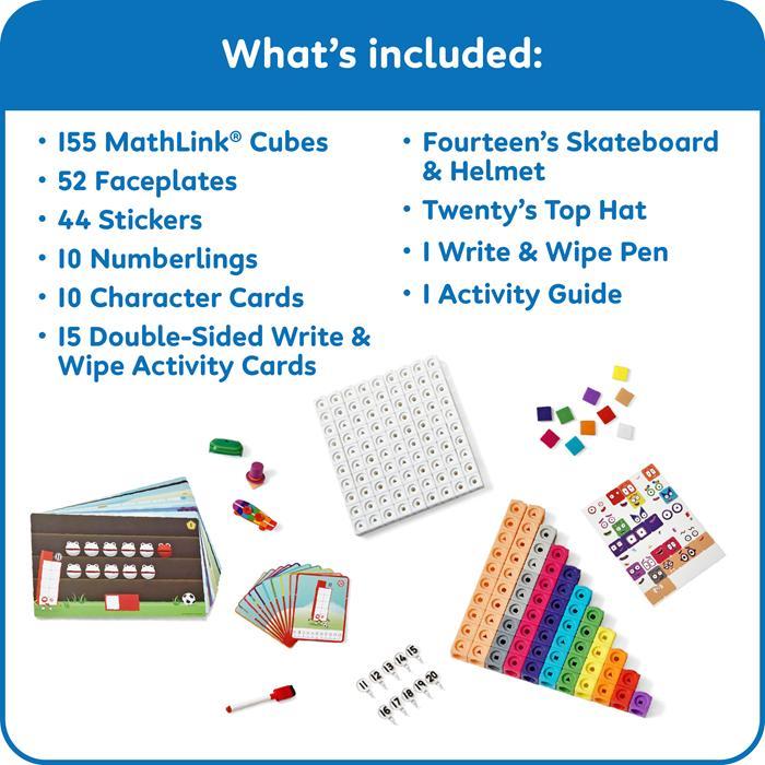 Hand2Mind Numberblocks MathLink Cubes 11–20 Activity Set, Permainan Dengan Karakter Numberblocks 11-