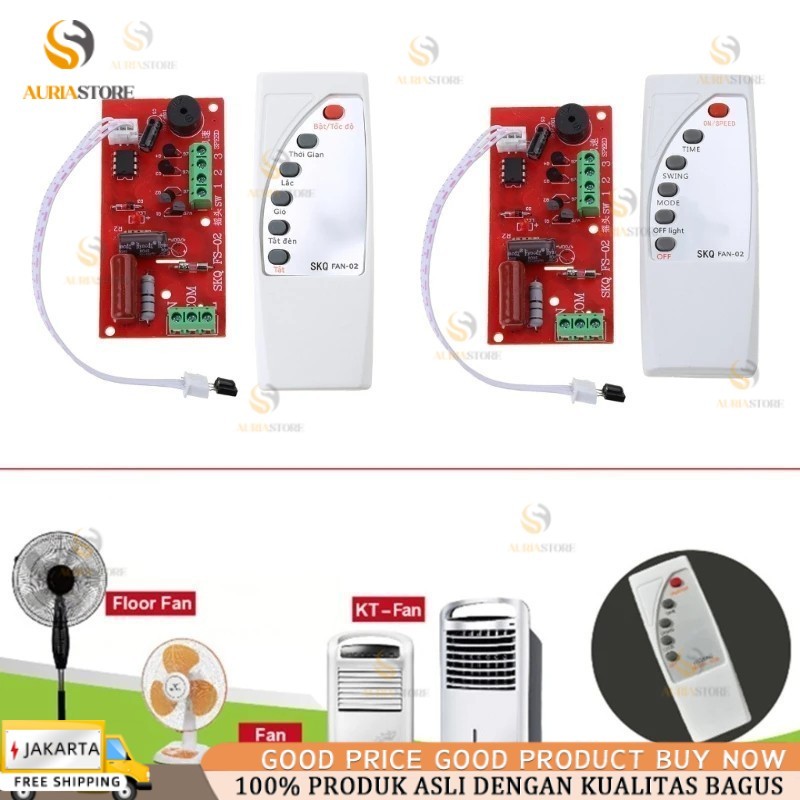 Modul + Remot universal Kipas Angin Modul PCB KIPAS ANGIN YUNDAI / ARASHI / MASPION / COSMOS / MIYAK