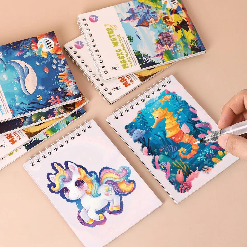 Buku Mewarnai Air Ajaib untuk Balita Usia 2 3 4 5 6 Tahun, Gambar Menggambar Air Bertema Grafiti, Fa