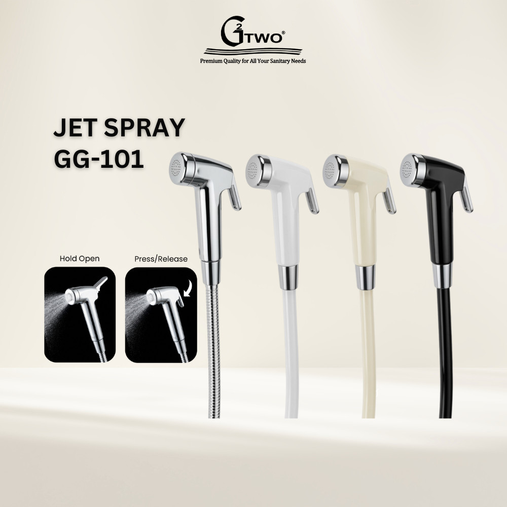 Jet shower / Jet Spray ABS dengan flexible GTWO (101 Black, White, Ivory, Chrome)