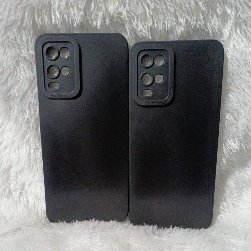 SoftCase Macaron Oppo A54 Silikon Pro Camera Pelindung Belakang HP Clear hitam