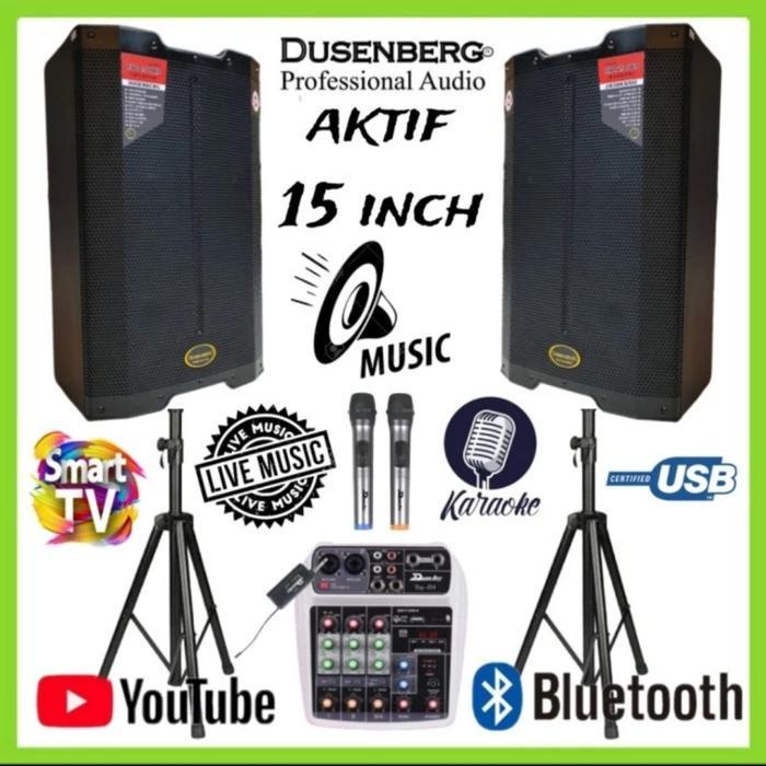 Paket sound sistem speaker aktif 15 inch bluetooth karaoke smart tv