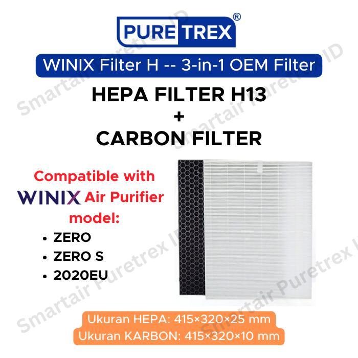 PURETREX HEPA Filter Winix Filter H for Winix Zero, Zero S, 2020EU