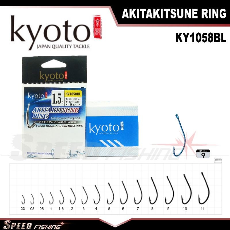 Arsya Galeri Fishing Kail Pancing Kyoto Akitakitsune Ring KY1058BL Hook Mata Kail Pancing Lubang