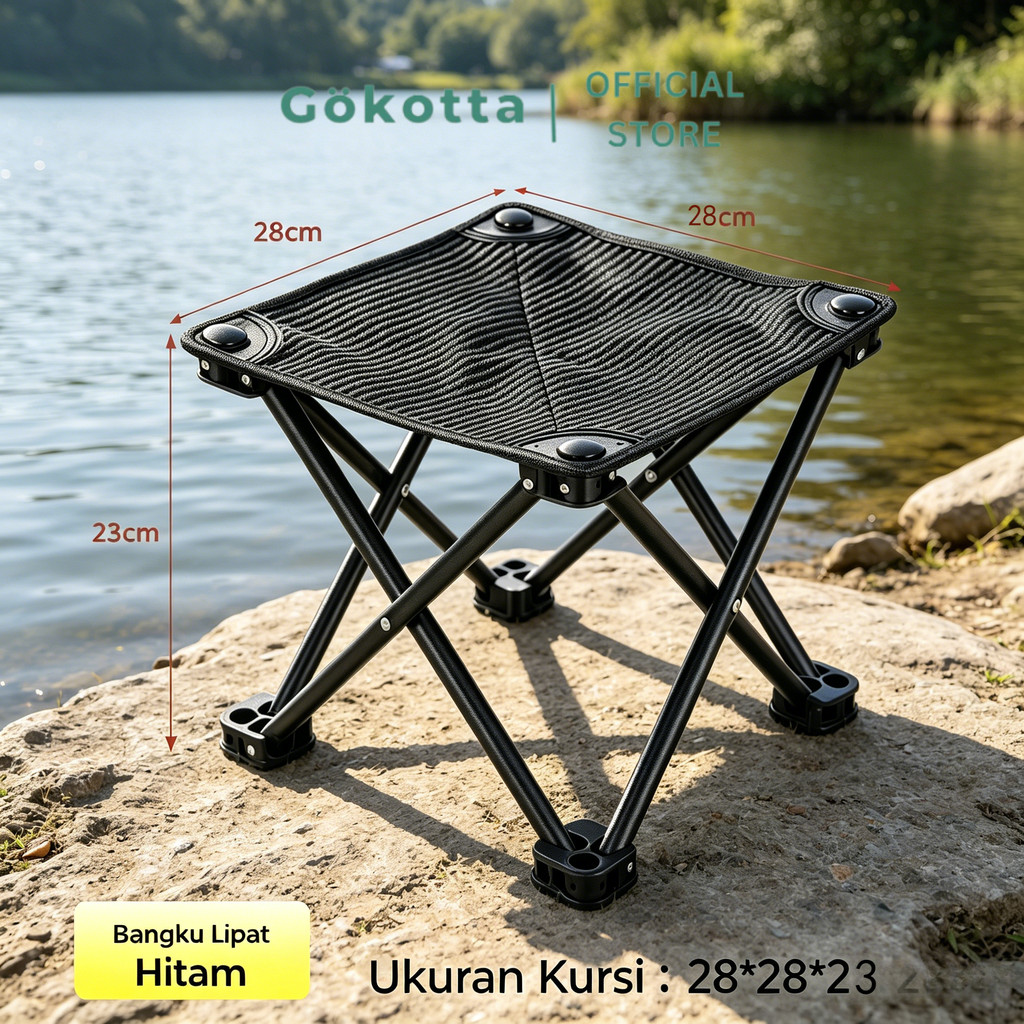 GOKOTTA Kursi Lipat Outdoor Kecil Kursi Santai Kursi Lipat Portable Beban Berat 120kg