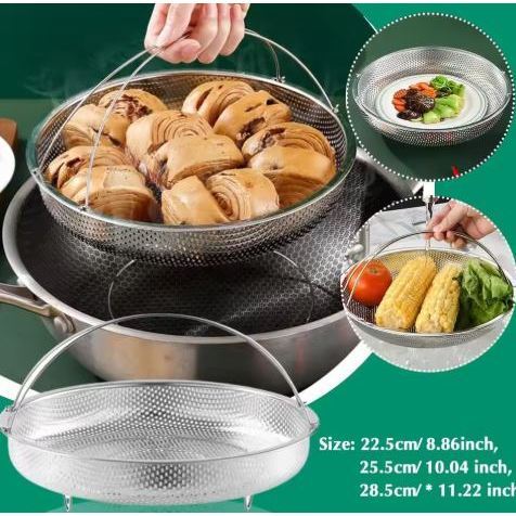 ELMO Stainless Steel Steamer Basket Food / Rak Saringan Dapur Untuk Buah Nasi dan Seafood
