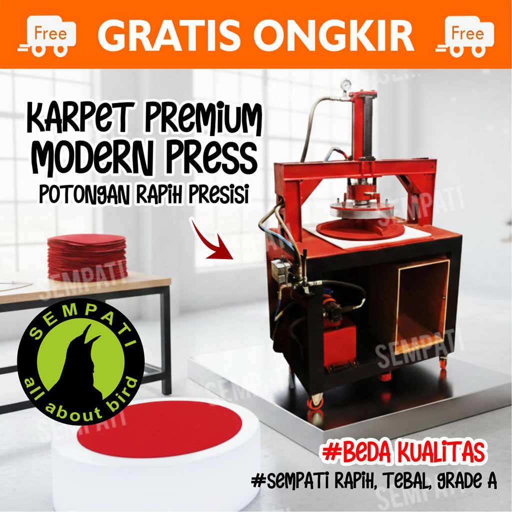 SEMPATI KARPET SANGKAR MURAI NO NOMOR 1 2 3  ALAS TEBOK BAWAH KANDANG BURUNG MURAI BULAT MERAH TEBAL