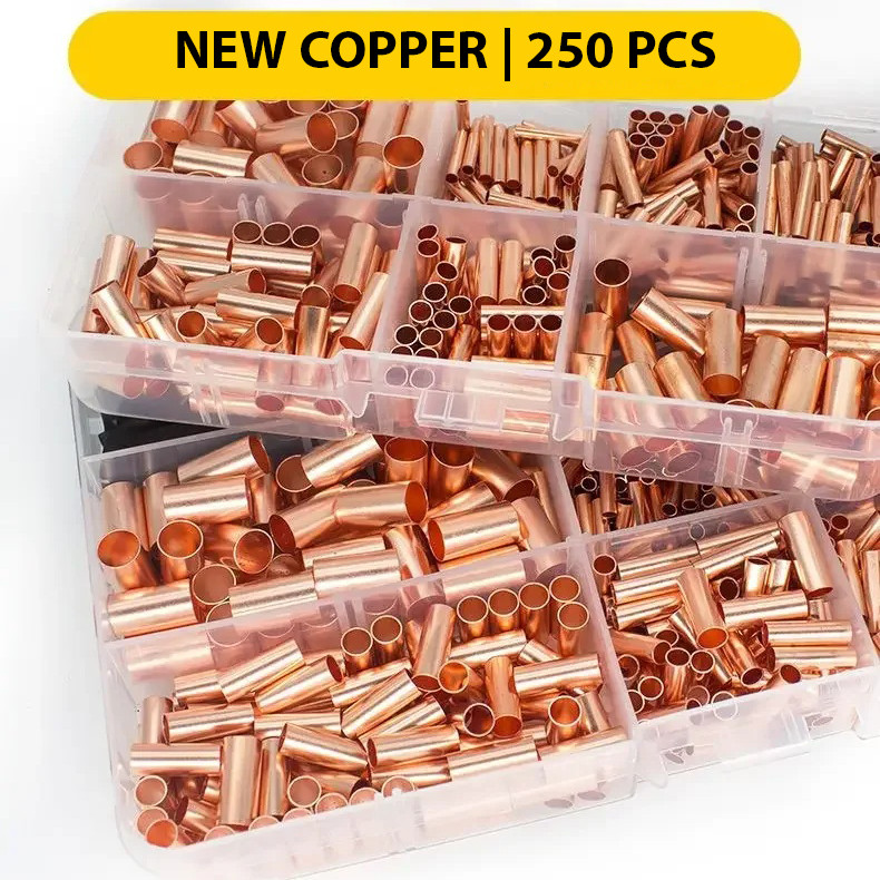 250 PCS Sambungan Kabel Tembaga Crimp Joint Sleeve  - Connector Kabel Tembaga Crimp Joint Set - Samb