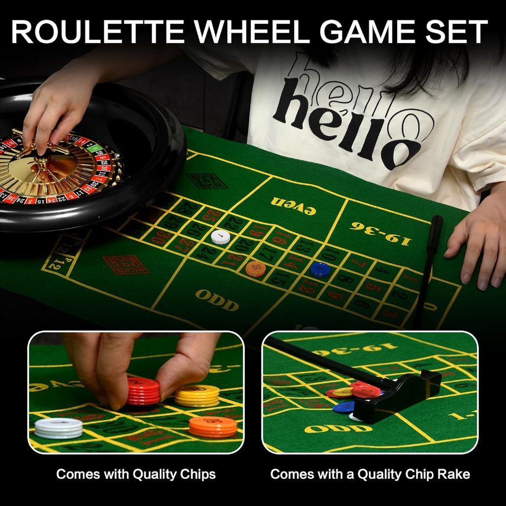 Roulette Casino Set Game 16 Inch (41cm) Roulette Permainan Set