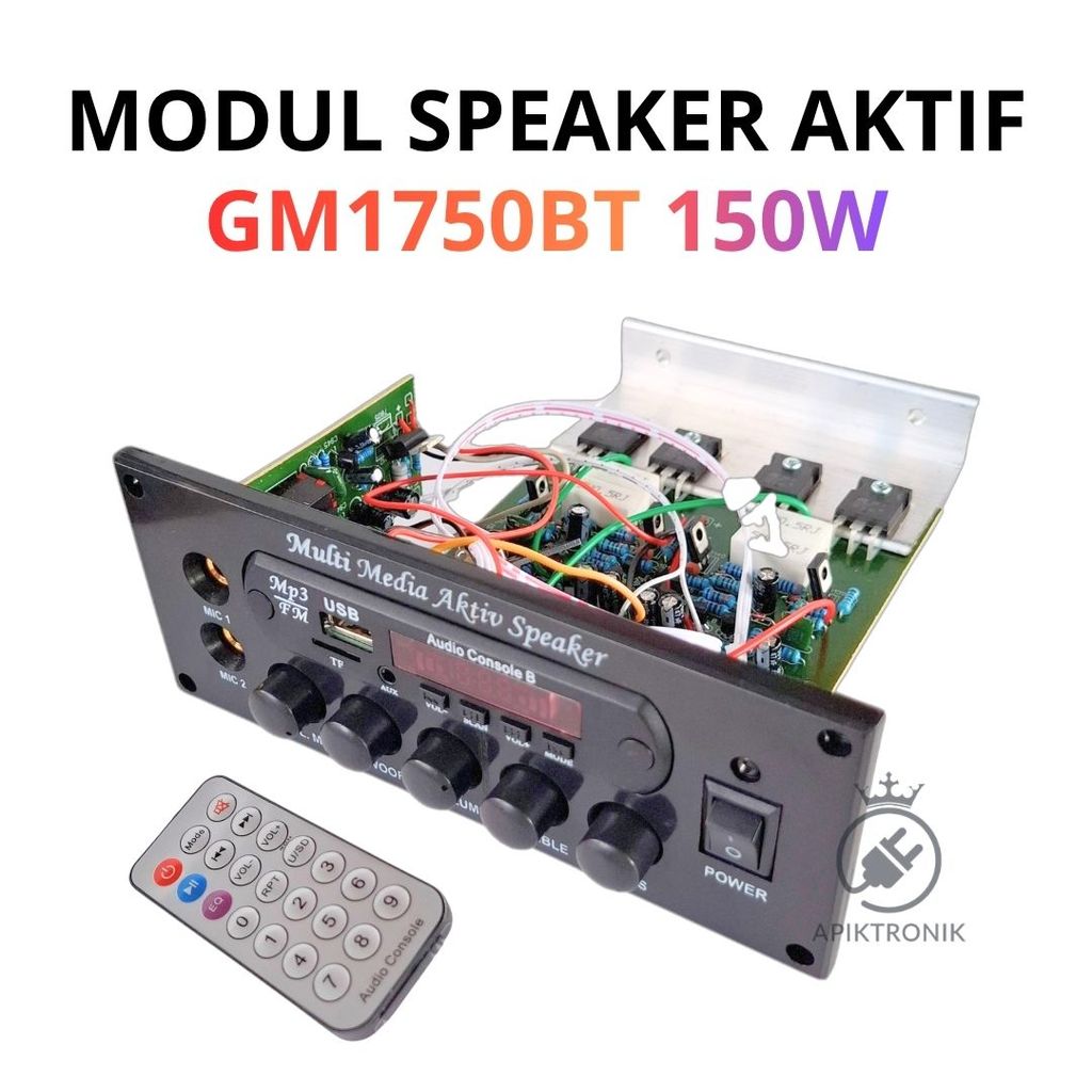 Modul Speaker Aktif GM1750BT Stereo 150W Bluetooth USB FM Mic