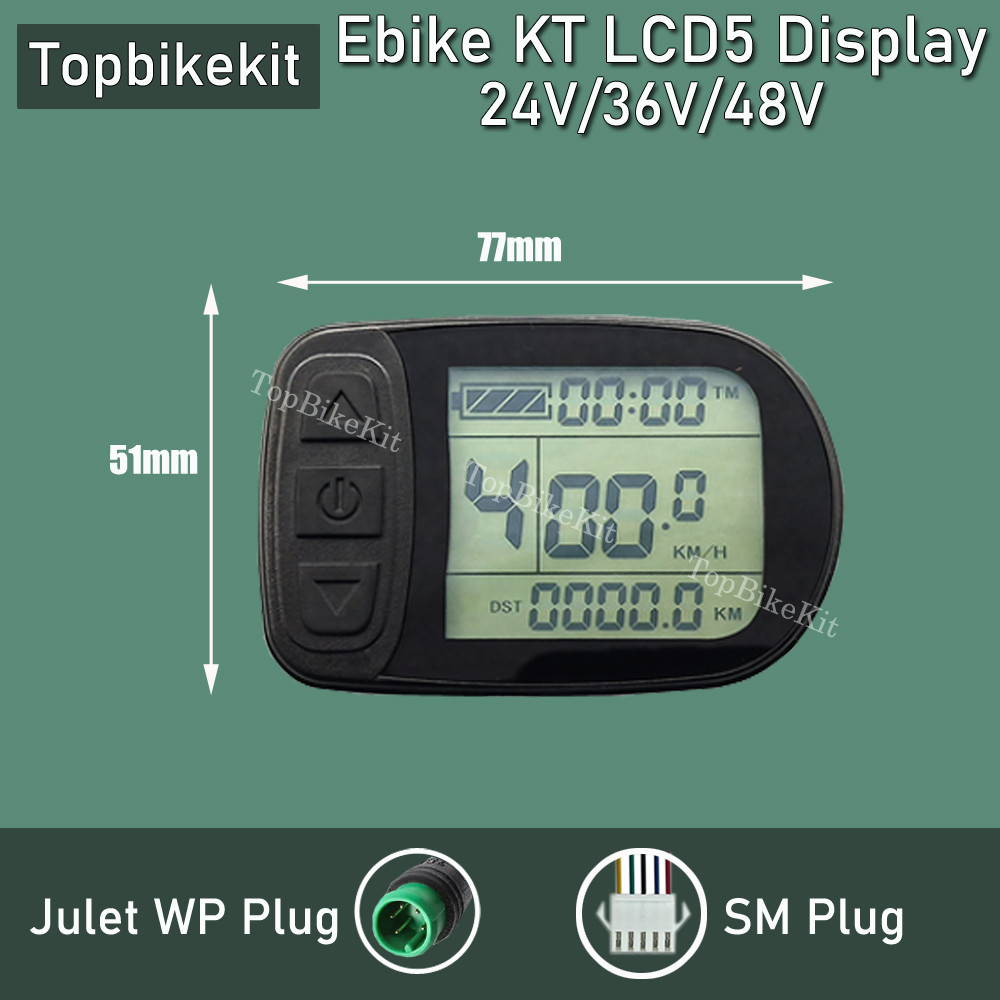 Ebike KT LCD5 splay 24V36V48V Electric Bike LCD LED Power splay For KT Controller With Julet Plug KT