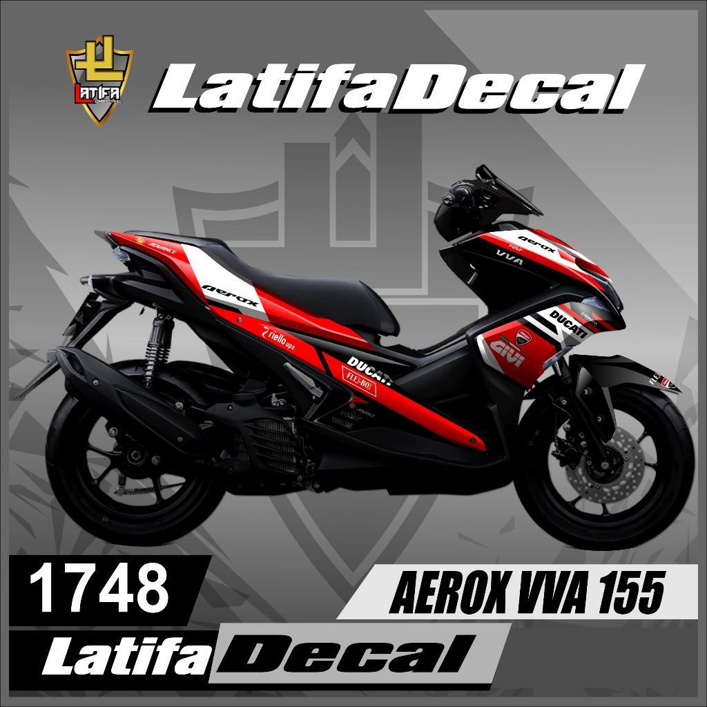 Terpopuler - Stiker Ducati Decal Motor All Aerox 155 Old Fullbody Stiker Fullbody Old Aerox Decal Ae