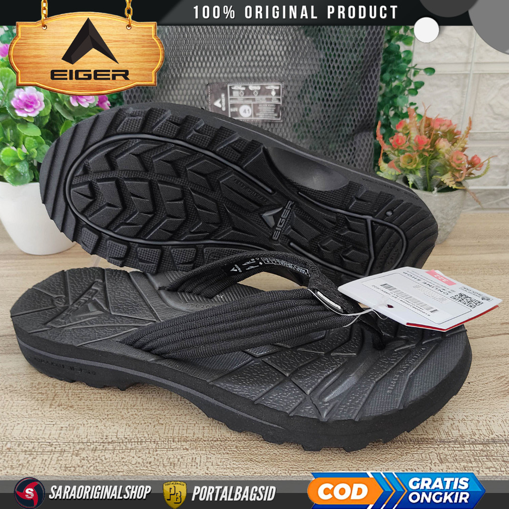 Eiger Kinkajou Sandal Jepit Pria Original - Black