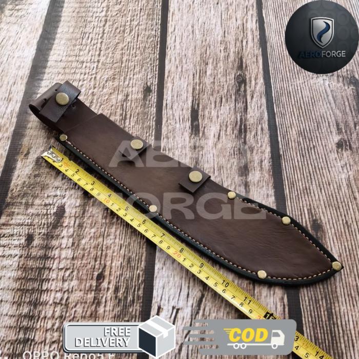 sarung pisau kulit asli tramontina Victorinox bullnose - 30-31 cm