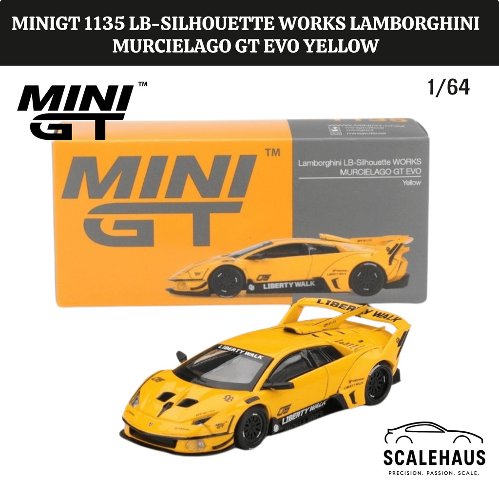 MiniGT 1135 LB-Silhouette Works Lamborghini Murcielago GT Evo Yellow
