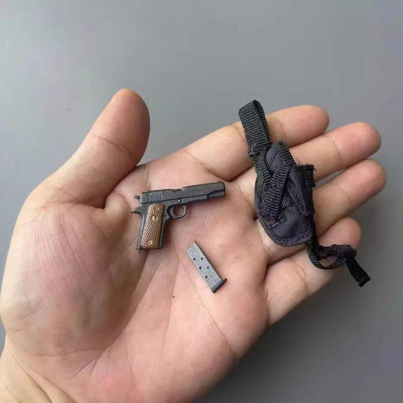 1/6 Scale WWII Soler  M1911 Pistol with Leggings Gun Holster Mini Plastic Model Toy for 12inch Actio