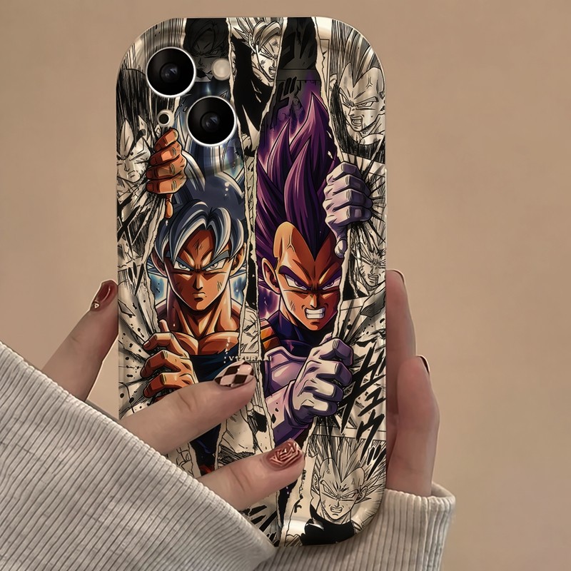 Casing iPhone Redmi Goku Dan Vegeta Super Saiyan Untuk iPhone 16 15 14 13 12 11 Mini Pro E MAX Untuk