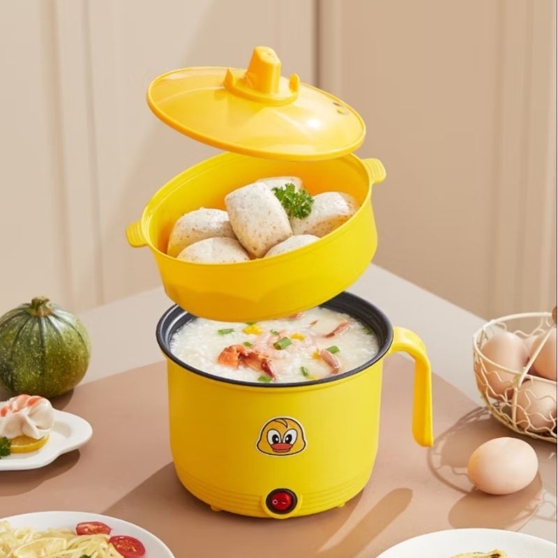 Rice Cooker Mini Panci Bebek Elektrik Kukusan Penanak Nasi Otomatis 1 Liter Bisa Buat Masak Mie