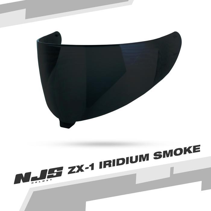 Visor ZX-1 Iridium SMOKE - Aksesoris Helm | Kaca Helm | Kaca NJS | Kaca Flat | Kaca Iridium | NJS OR
