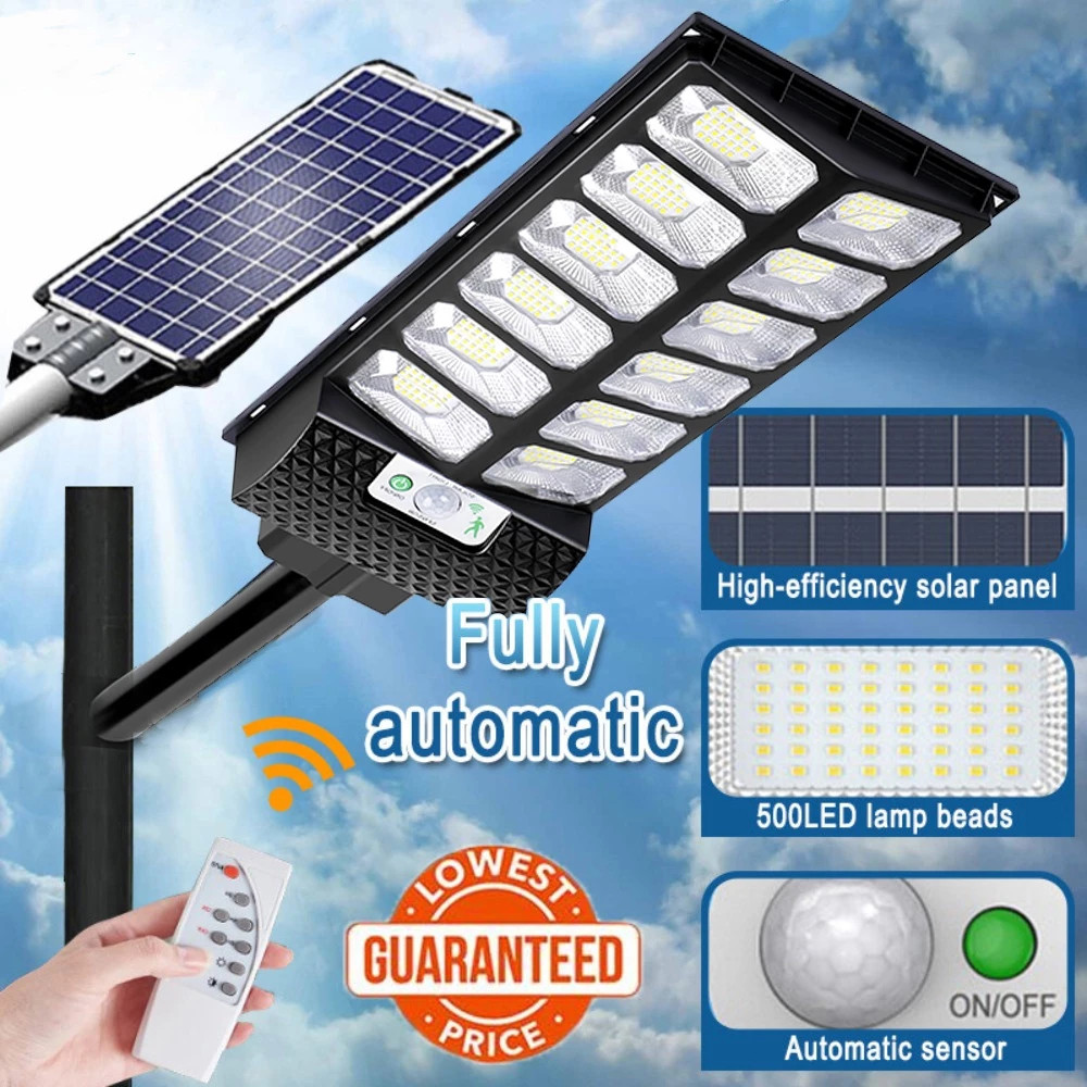 Lampu Jalan Tenaga Surya Outdoor Solar Light 400W/800W/1000W/1200W  IP67 Tahan Air Panel Surya Integ
