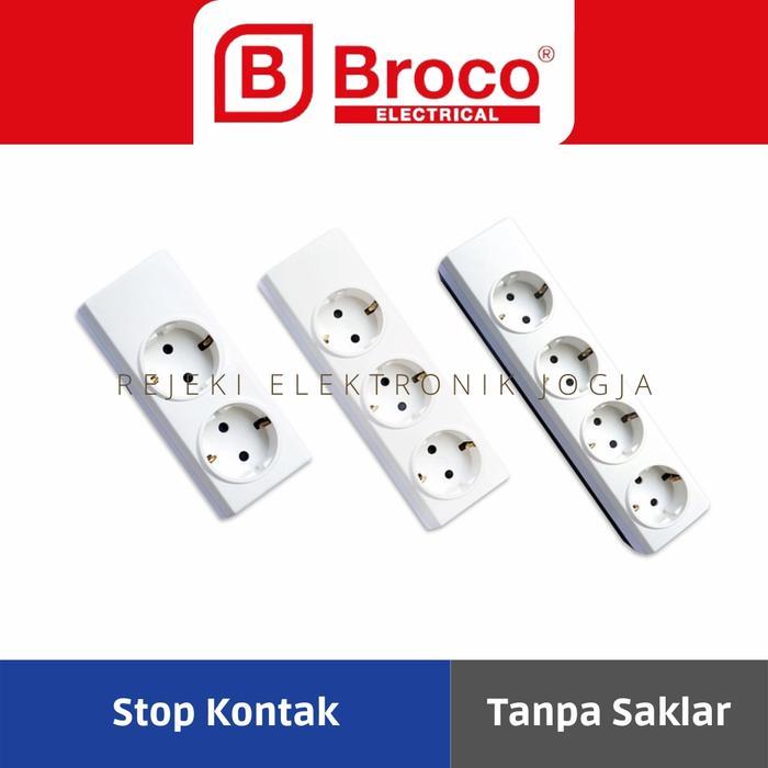 Broco Stop Kontak Lubang 2 / Lubang 3 / Lubang 4 PUTIH - 4 Lubang