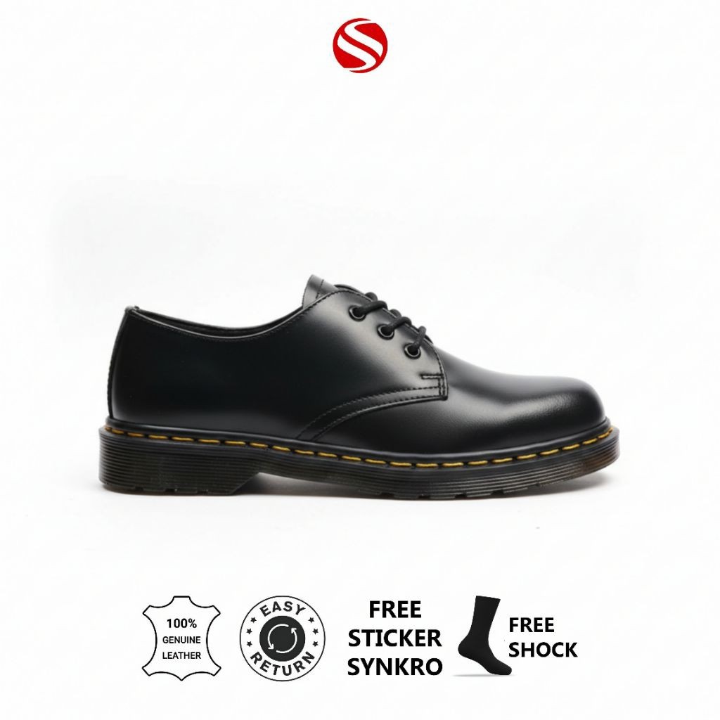 38-44 Synkro Amerta - Sepatu Oxford Pria Docmart 1461 Kulit Asli Original