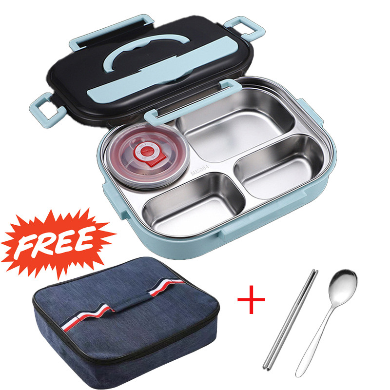 Kotak Makan Stainless Sekat 4 Lunch Box 4 Sekat Kotak Bekal Makan