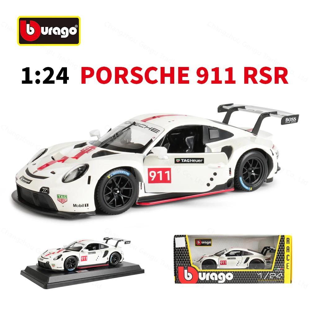 Bburago 1:24 Porsche 911 RSR Sports Car Static Die Cast Vehicles Collectible Model Car Toys