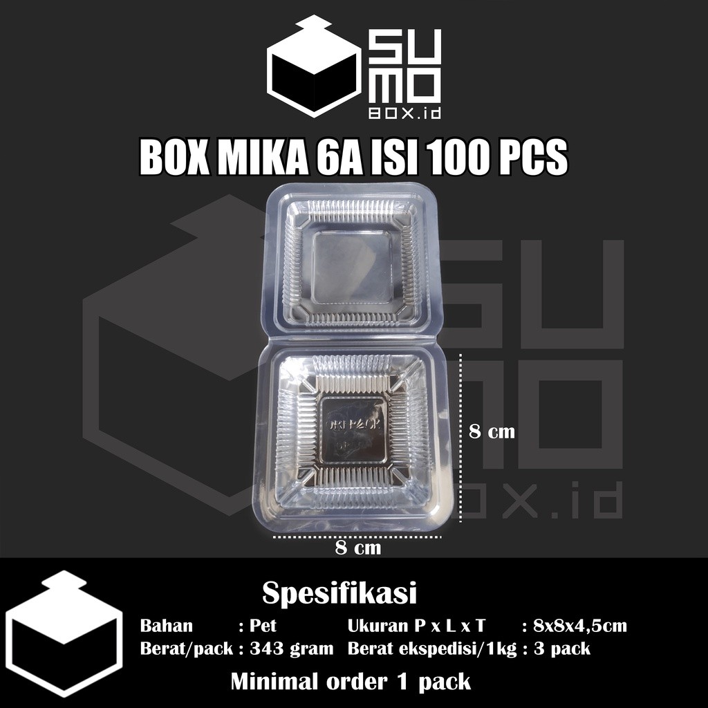 Box Mika Plastik ukuran 6A isi 100pcs