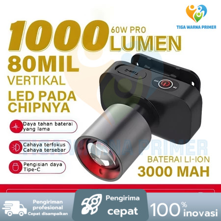 AOKI SENTER KEPALA LED ZOOM AK-3685A & AK-3686K 60W / CAHAYA SUPER TERANG / JARAK JAUH LASER / @AOKI