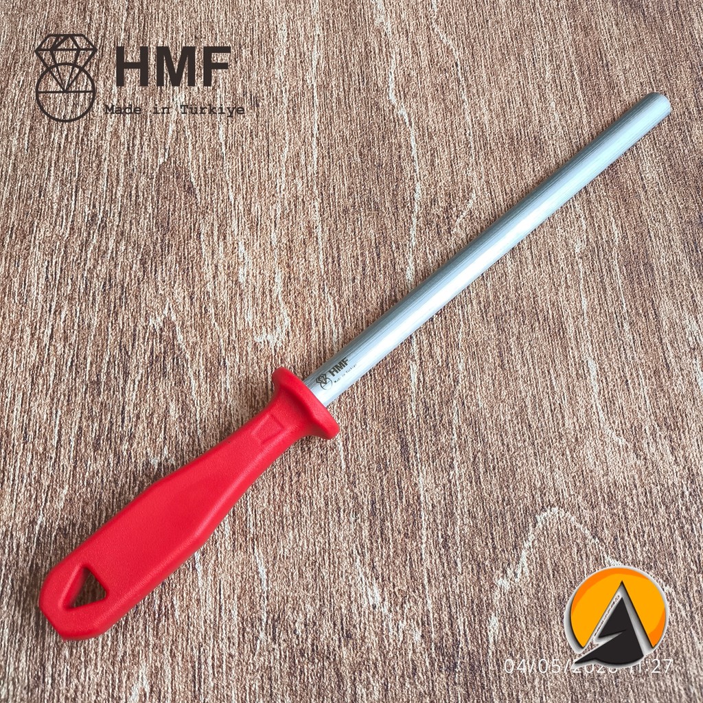 sharpening steel pengasah pisau hmf 25 cm oval slim merah made in turki original