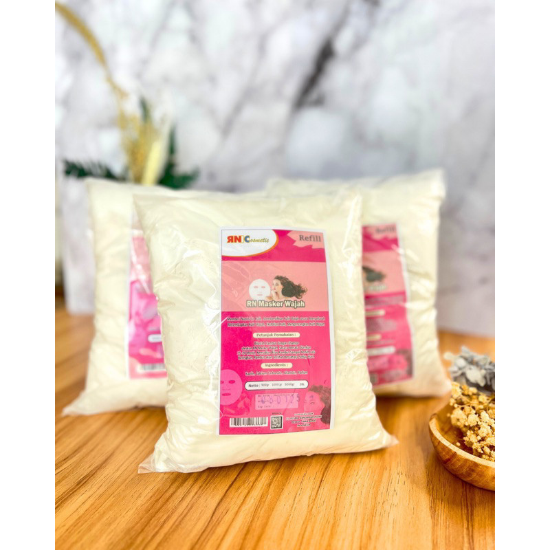 MASKER WAJAH RN BPOM BUBUK 1KG /MASKER MERK BUBUK /FACE MASK /FACEMASK /MASKER WAJAH PREMIUM /MASKER