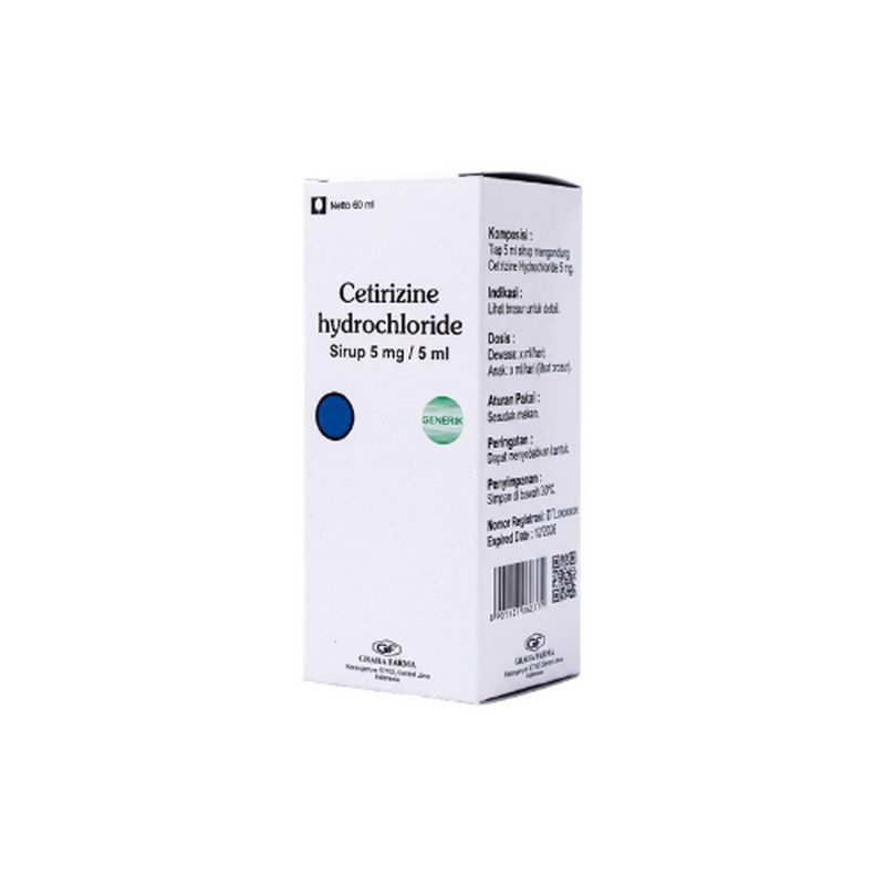 CETIRIZINE HYDROCHLORIDE GENERIK_029 SIRUP 1 BOTOL @ 60 ML